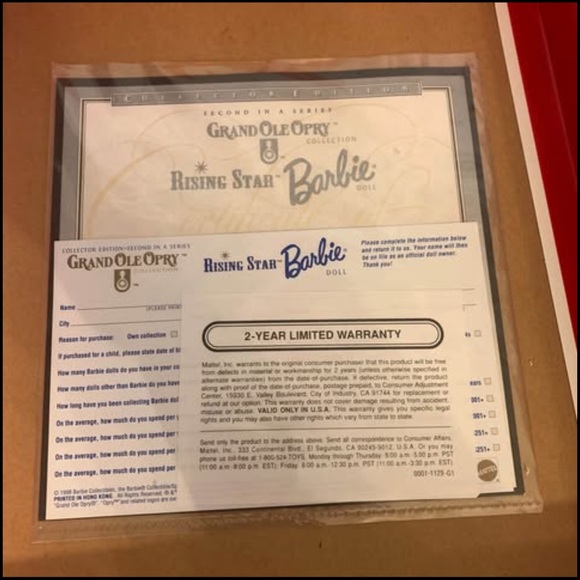 Grand Ole Opry Collection Rising Star Country Rose Barbie Mattel ‘98 Missing CD - Picture 7 of 10